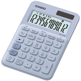 カシオ　カラフル電卓　ミニジャストタイプ　１２桁　ペールブルー　ＭＷ－Ｃ２０Ｃ－ＬＢ－Ｎ　１台