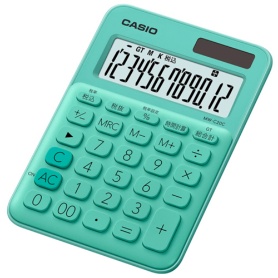 カシオ　カラフル電卓　ミニジャストタイプ　１２桁　ミントグリーン　ＭＷ－Ｃ２０Ｃ－ＧＮ－Ｎ　１台