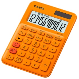 カシオ　カラフル電卓　ミニジャストタイプ　１２桁　オレンジ　ＭＷ－Ｃ２０Ｃ－ＲＧ－Ｎ　１台