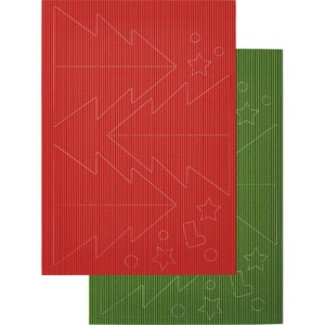 ヒサゴ　カラーダンボール　リップルボード　薄口　型抜き　クリスマスツリー　緑・赤　ＲＢＵＴ３　１パック1