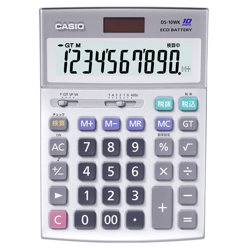 たのめーる】カシオ 本格実務電卓 10桁 ジャストサイズ JS-10WK 1台の通販