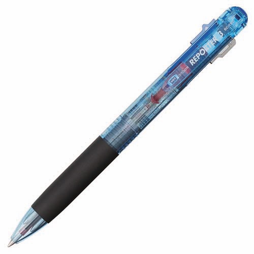 トンボ鉛筆　３色油性ボールペン　リポーター３　０.７ｍｍ　（軸色　透明ブルー）　ＢＣ－ＴＲＣ４０　１本1