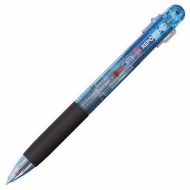 トンボ鉛筆　３色油性ボールペン　リポーター３　０.７ｍｍ　（軸色　透明ブルー）　ＢＣ－ＴＲＣ４０　１本