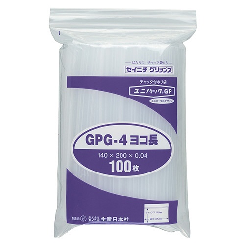 セイニチ　ユニパックＧＰ　ヨコ長タイプ　ヨコ２００×タテ１４０×厚み０．０４ｍｍ　ＧＰＧ－４ヨコナガ　１パック（１００枚）1