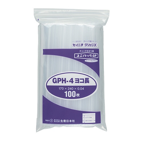 セイニチ　ユニパックＧＰ　ヨコ長タイプ　ヨコ２４０×タテ１７０×厚み０．０４ｍｍ　ＧＰＨ－４ヨコナガ　１パック（１００枚）1