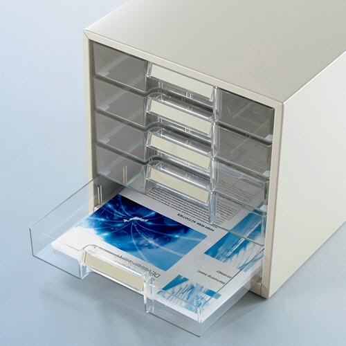コクヨ　レターケース　透明プラスチック引き出しタイプ　Ａ４タテ　５段　ライトグレー　ＬＣ－Ｇ５Ｍ　１台4