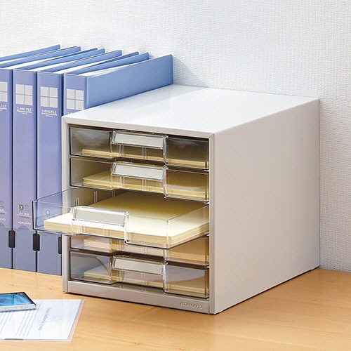 コクヨ　レターケース　透明プラスチック引き出しタイプ　Ａ４タテ　５段　ライトグレー　ＬＣ－Ｇ５Ｍ　１台5