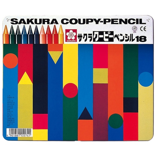 サクラクレパス　クーピーペンシル　１８色（各色１本）　缶入　ＦＹ１８　１缶1