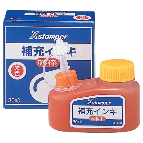 シヤチハタ　Ｘスタンパー　補充インキ　顔料系全般用　３０ｍＬ　朱色　ＸＬＲ－３０　１個1