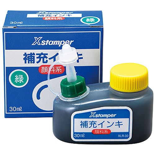 シヤチハタ　Ｘスタンパー　補充インキ　顔料系全般用　３０ｍｌ　緑　ＸＬＲ－３０　１個1