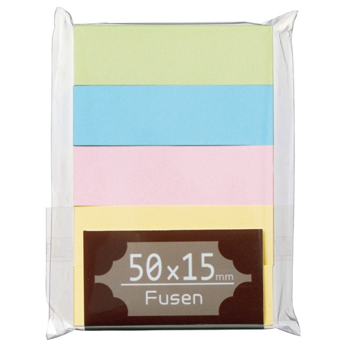 ＴＡＮＯＳＥＥ　ふせん　５０×１５ｍｍ　パステルアソート　１パック（５冊）1