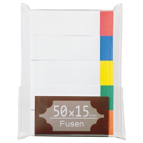 ＴＡＮＯＳＥＥ　ふせん　５０×１５ｍｍ　ホワイト（５色帯入）　１パック（５冊）1