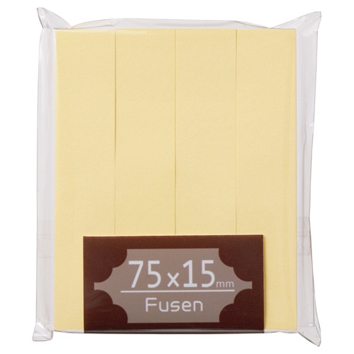 ＴＡＮＯＳＥＥ　ふせん　７５×１５ｍｍ　クリーム　１パック（４冊）1