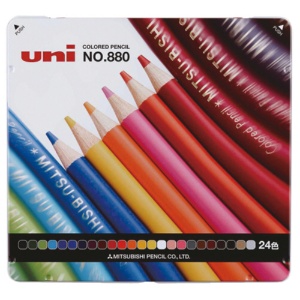 三菱鉛筆　色鉛筆８８０級　２４色（各色１本）　Ｋ８８０２４ＣＰＮ　１缶1