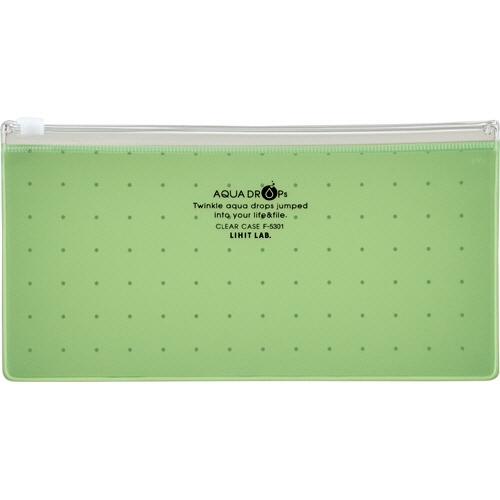 リヒトラブ　ＡＱＵＡ　ＤＲＯＰｓ　クリヤーケース　ＰＥＮ（通帳）　黄緑　Ｆ－５３０１－６　１枚1