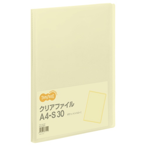 ＴＡＮＯＳＥＥ　クリアファイル　Ａ４タテ　３０ポケット　背幅１７ｍｍ　イエロー　１冊1