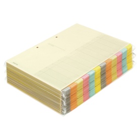 コクヨ　カラー仕切カード（ファイル用・１２山見出し）　Ａ４タテ　２穴　６色＋扉紙　シキ－１５０　１パック（３０組）