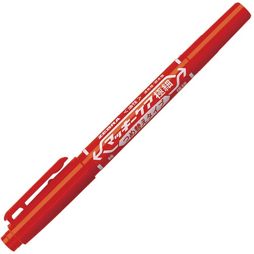 ゼブラ　油性マーカー　マッキーケア極細　つめ替えタイプ　細字＋極細　赤　ＹＹＴＳ５－Ｒ　１本1
