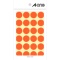 エーワン　カラーラベル　丸型　直径２０ｍｍ　橙　０７０４５　１パック（３３６片：２４片×１４シート）