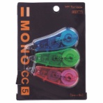 トンボ鉛筆　修正テープ　モノＣＣ５Ｃ　５ｍｍ幅×６ｍ　３色（各色１個）　ＫＰＡ－３２４　１パック