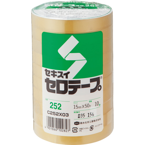 たのめーる】積水化学工業 セロテープ No.252 15mm×50m C252X03 たのめーる】積水化学工業 セロテープ No.252 15mm×50m C252X03