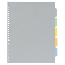 キングジム　透明ポケット用カラーインデックス（多穴）　Ａ４タテ　２・３０穴　５色５山　７９０７Ｐ　１組