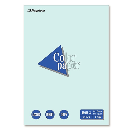 長門屋商店　Ｃｏｌｏｒ　Ｐａｐｅｒ　Ａ３　最厚口　水　ナ－１５１０　１冊（２５枚）1