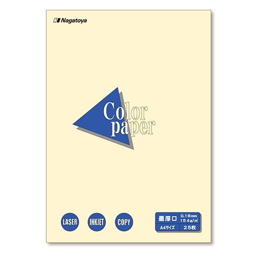 長門屋商店　Ｃｏｌｏｒ　Ｐａｐｅｒ　Ａ４　最厚口　レモン　ナ－３５０２　１冊（２５枚）1
