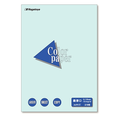 長門屋商店　Ｃｏｌｏｒ　Ｐａｐｅｒ　Ａ４　最厚口　水　ナ－３５１０　１冊（２５枚）1