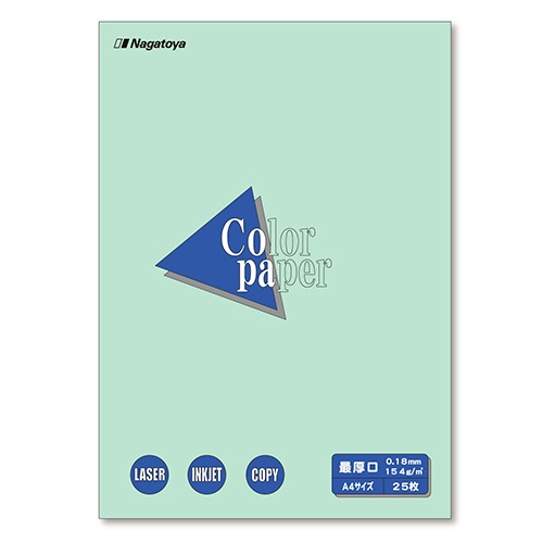 長門屋商店　Ｃｏｌｏｒ　Ｐａｐｅｒ　Ａ４　最厚口　浅黄　ナ－３５１１　１冊（２５枚）1