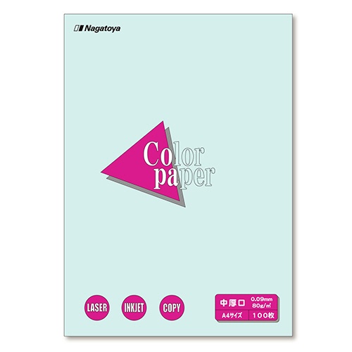 長門屋商店　Ｃｏｌｏｒ　Ｐａｐｅｒ　Ａ４　中厚口　水　ナ－３２１０　１冊（１００枚）1