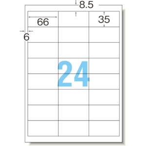コクヨ　カラーレーザー＆インクジェットプリンタ用紙ラベル（下地がかくせるタイプ）　Ａ４　２４面　６６×３５ｍｍ　ＫＰＣ－ＳＫ１２４－２０　１冊（２０シート）2