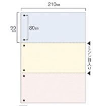 ＴＡＮＯＳＥＥ　スマイル用ＬＢＰ用紙　Ａ４汎用カラー　３分割　６穴　１箱（５００枚）1