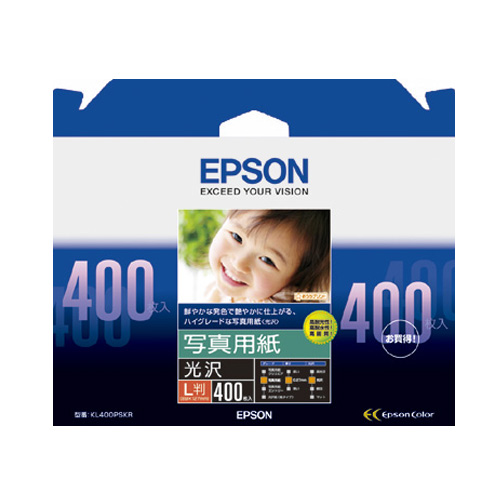 たのめーる】エプソン 写真用紙<光沢> L判 KL400PSKR 1箱(400枚)の通販