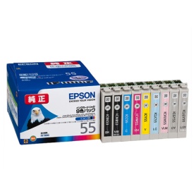 エプソン　インクカートリッジ　９色パック　ＩＣ９ＣＬ５５　１箱（９個：各色１個）