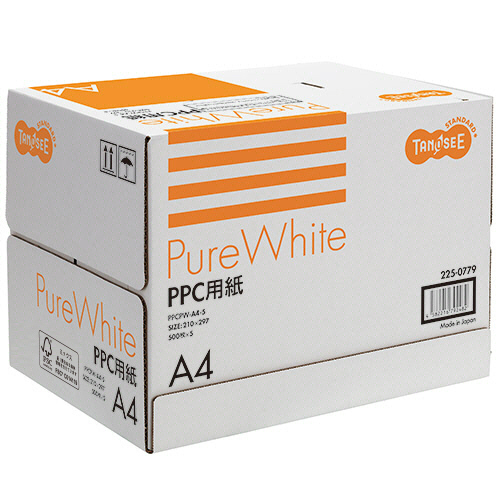 たのめーる】TANOSEE PPC用紙 Pure White A4 フタ無し箱 1箱(2500枚