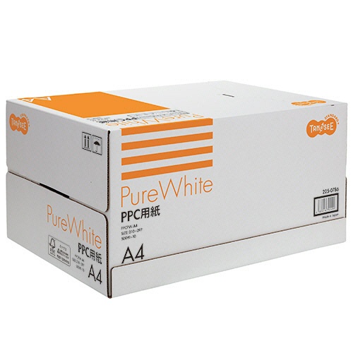 ＴＡＮＯＳＥＥ　ＰＰＣ用紙　Ｐｕｒｅ　Ｗｈｉｔｅ　Ａ４　フタ無し箱　１箱（５０００枚：５００枚×１０冊）1