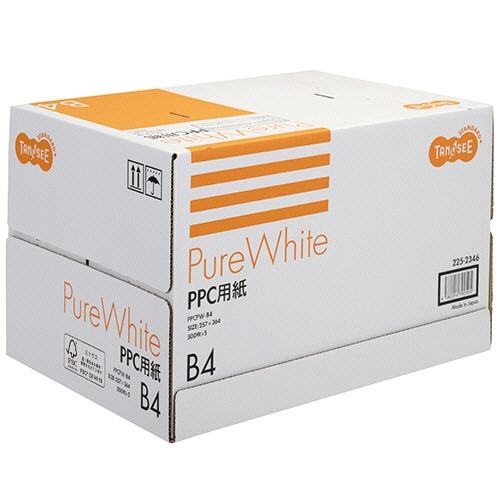 ＴＡＮＯＳＥＥ　ＰＰＣ用紙　Ｐｕｒｅ　Ｗｈｉｔｅ　Ｂ４　フタ無し箱　１箱（２５００枚：５００枚×５冊）1