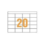 ライオン事務器 PPCタックラベル A4判 74.3×38mm(20片入) PPC-20 1箱(100シート)