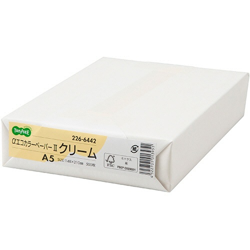 ＴＡＮＯＳＥＥ　αエコカラーペーパーII　Ａ５　クリーム　１冊（５００枚）1