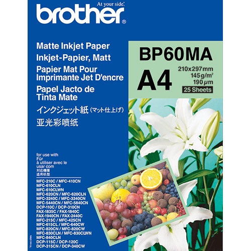 ブラザー　インクジェット紙（マット仕上げ）　Ａ４　ＢＰ６０ＭＡ　１冊（２５枚）1