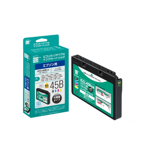 エコリカ　リサイクルインクカートリッジ　（染料）　［エプソン：ＩＣＣＬ４５Ｂ互換］　ＥＣＩ－Ｅ４５Ｂ　１個1