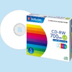 バーベイタム　データ用ＣＤ－ＲＷ　７００ＭＢ　４倍速　ホワイトプリンタブル　５ｍｍスリムケース　ＳＷ８０ＱＰ５Ｖ１　１パック（５枚）
