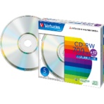 バーベイタム　データ用ＣＤ－ＲＷ　７００ＭＢ　４－１２倍速　ブランドシルバー　５ｍｍスリムケース　ＳＷ８０ＥＵ５Ｖ１　１パック（５枚）