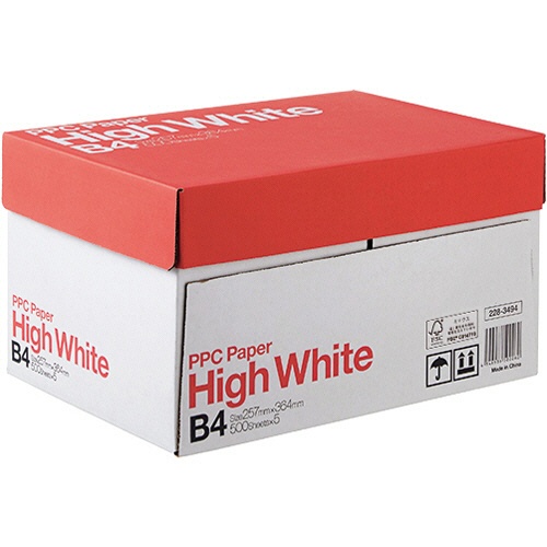ＰＰＣ　ＰＡＰＥＲ　Ｈｉｇｈ　Ｗｈｉｔｅ　Ｂ４　１箱（２５００枚：５００枚×５冊）1