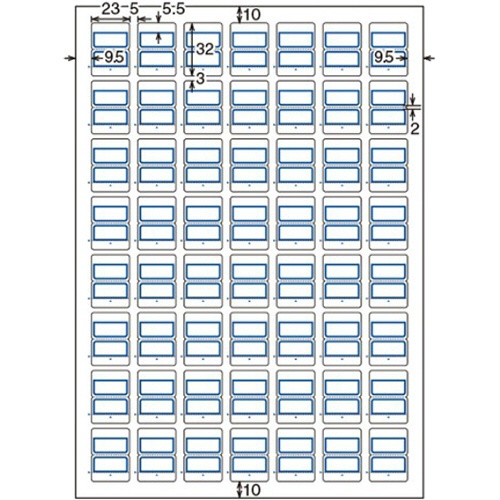コクヨ　カラーレーザー＆インクジェット用はかどりタックインデックス（強粘着）　Ａ４　５６面（中）　２３×３２ｍｍ　青枠　ＫＰＣ－Ｔ６９２Ｂ　１冊（２０シート）2