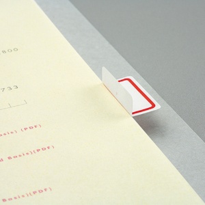 コクヨ　カラーレーザー＆インクジェット用はかどりタックインデックス（強粘着）　Ａ４　５６面（中）　２３×３２ｍｍ　赤枠　ＫＰＣ－Ｔ６９２Ｒ　１冊（２０シート）3