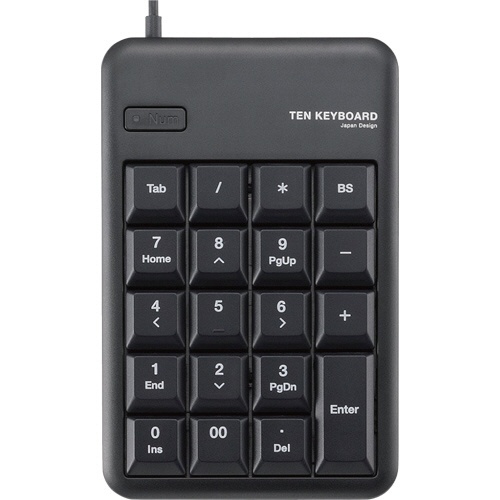 エレコム　ＵＳＢ接続　テンキーパッド　メンブレン　ブラック　ＲｏＨＳ指令対応　ＲｏＨＳ指令準拠（１０物質）　ＴＫ－ＴＣＭ０１１ＢＫ／ＲＳ　１個1