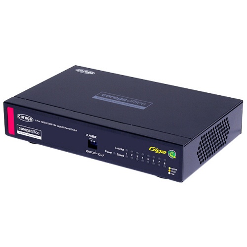 コレガ　法人向けギガ対応８ポートハブ　メタル電源内蔵マルチプル　ポートベースＶＬＡＮ　高温度対応モデル　ＣＯ－ＢＳＷ０８ＧＴＸＶＬ２　１台1