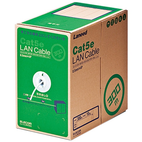 エレコム　ＬＡＮケーブル（Ｃａｔ５ｅ　単線）　ホワイト　３００ｍ　ＲｏＨＳ指令準拠（１０物質）　ＬＤ－ＣＴ２／ＷＨ３００／ＲＳ　１本1